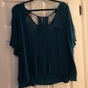 free people teal shirt